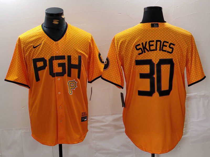 Men Pittsburgh Pirates #30 Skenes Yellow City Edition 2024 Nike MLB Jersey style 4->pittsburgh pirates->MLB Jersey